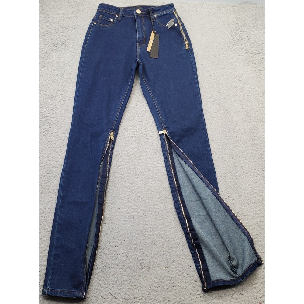 LaLa Anthony Stiletto Skinny Jeans Womens 4 Blue High Rise Ankle Zip LA17-7066